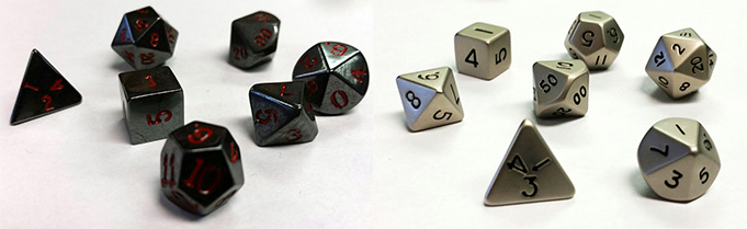 Hematite and Steel Dice Sets