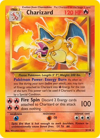 Pokemon Legendary Set Charizard Card