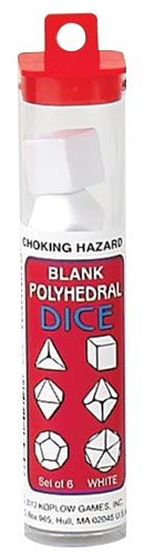 Koplow Blank Polyhedral Dice Tube