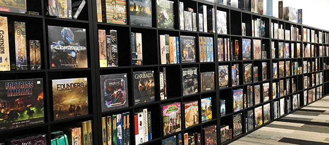 Photo of our board game wall in Londonderry